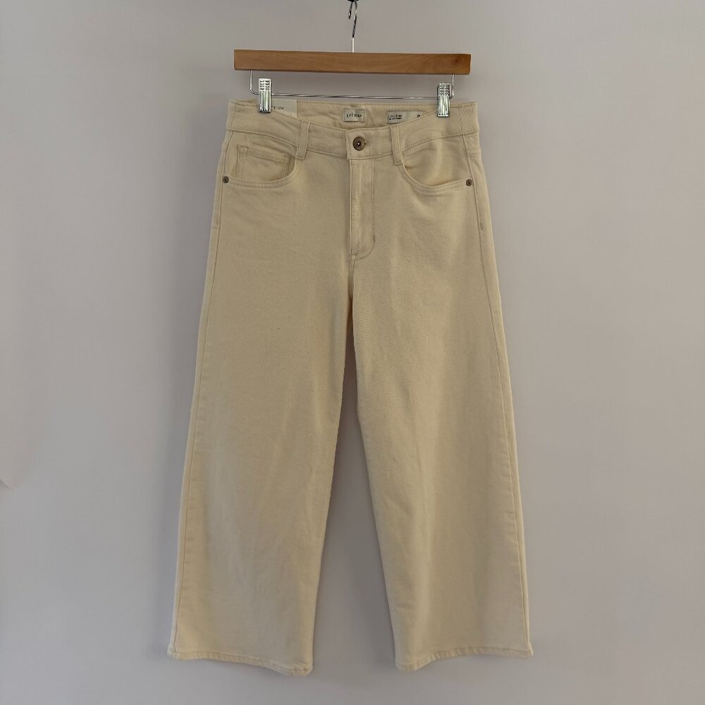 J.Jill Denim NWT High Rise Full-Leg Crop Jeans Natural Cream Size 8